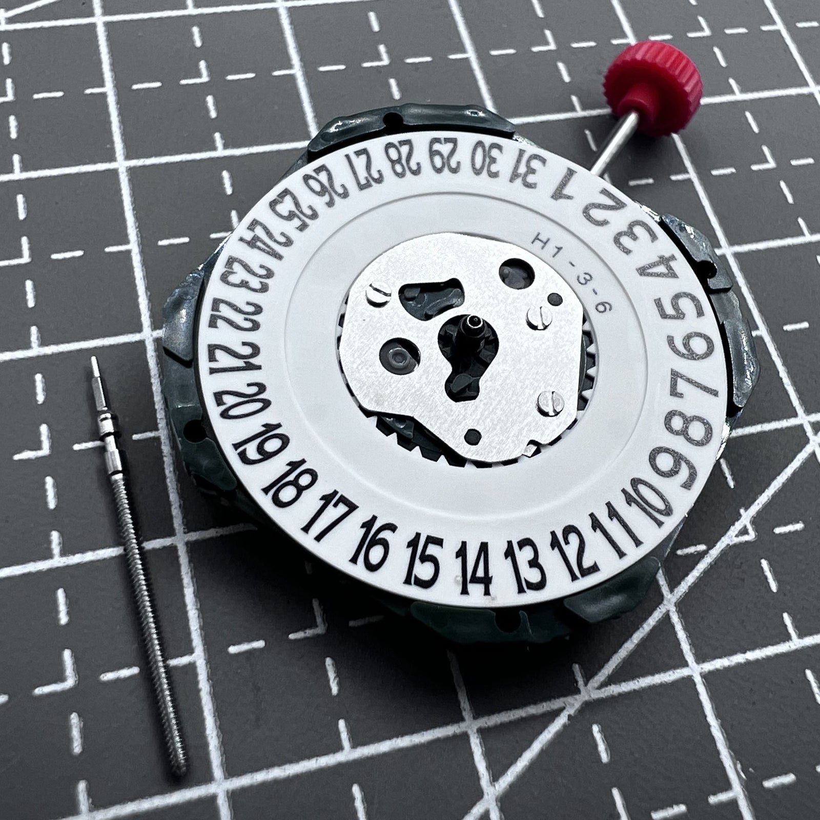 Japan Miyota 2315 quartz watch movement with three hands and date at 6 o'clock, crown pin included