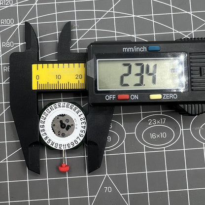 Miyota 2315 quartz watch movement with date display at 6 o'clock, precise and reliable timekeeping by Miyota.