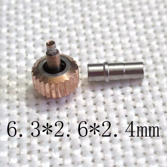 Rose gold no-screw watch crown by Generic, compatible with Seamaster 300 cases 231.20, elegant replacement part.