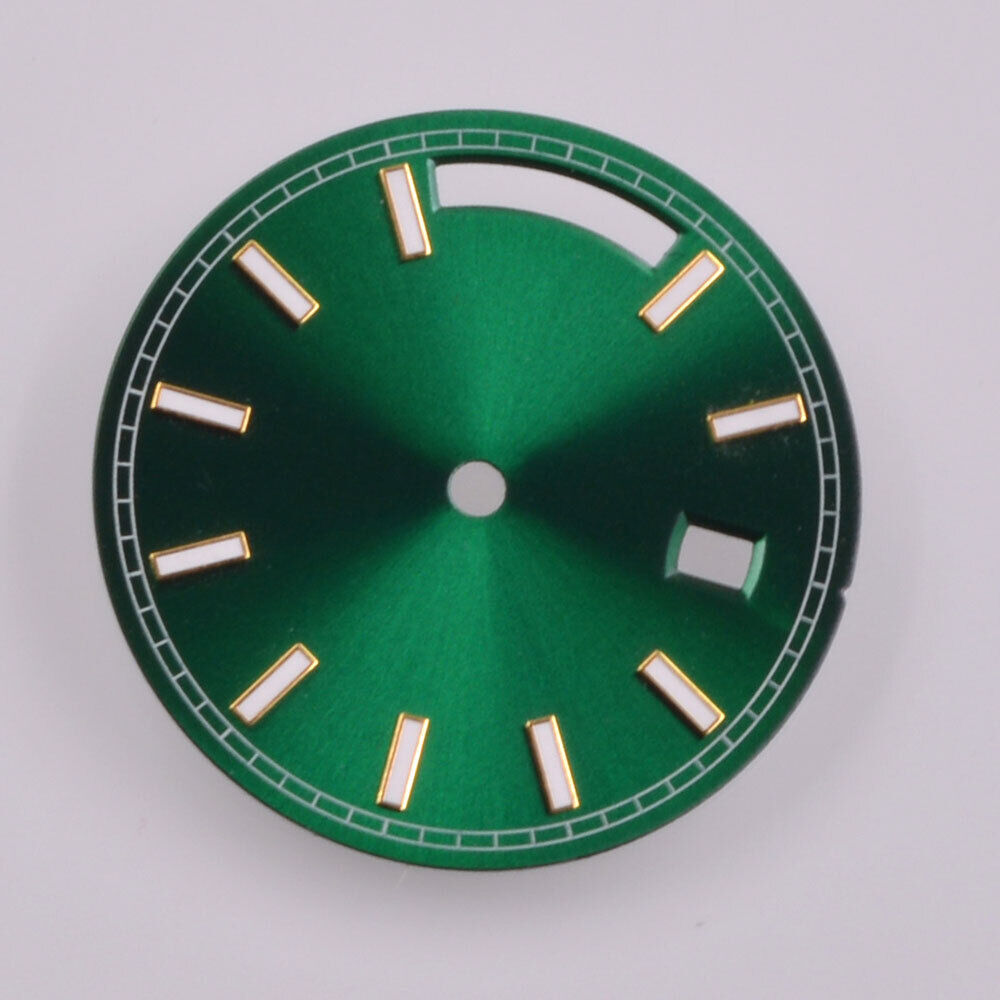28.5mm green lume watch dial with golden trim, designed for Seagull ST1644 movement accessories.