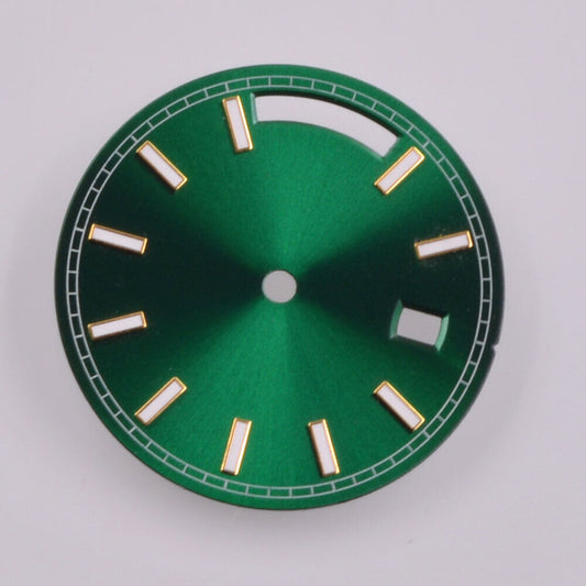 28.5mm green lume watch dial with golden trim, designed for Seagull ST1644 movement accessories.
