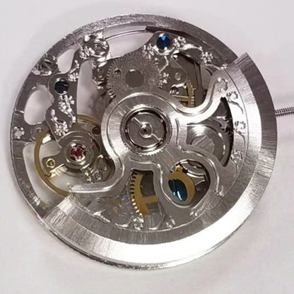 Hangzhou 2189 automatic mechanical watch with hollow silver dial and three hands by China Made.