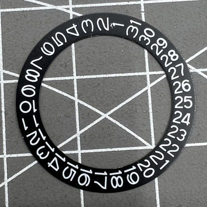 Black Date Disk overlay for NH35 NH36 watch movement, date display at 3 o?clock, compatible upgrade.