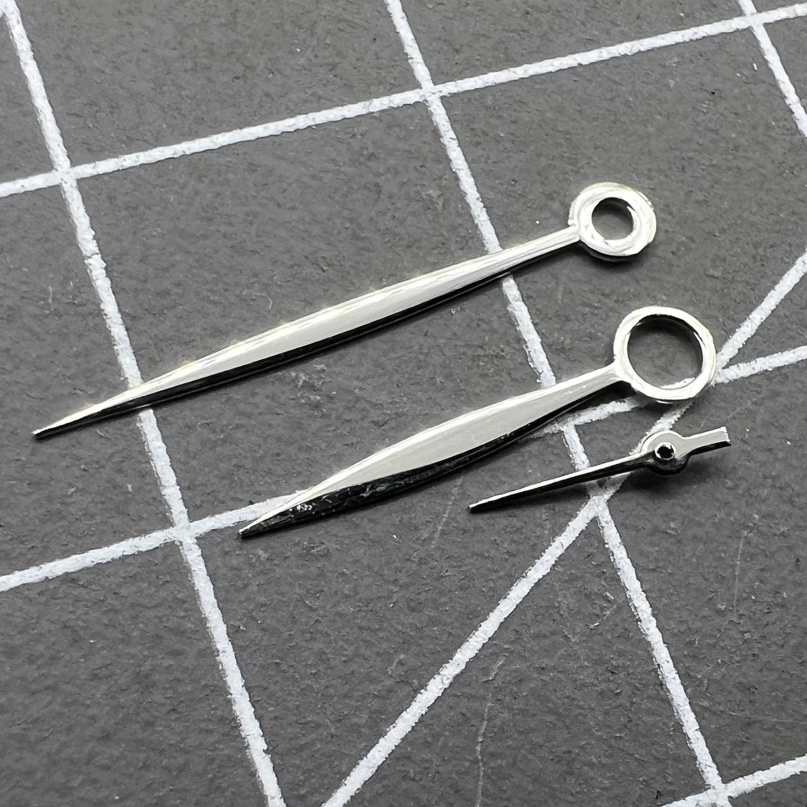 17mm silver long watch hands for ST3600/ST3620 ETA6497/6498 movement, durable and precise.