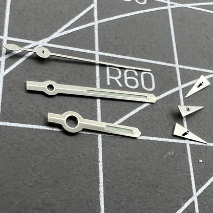 Aiguilles de montre 12,5 mm, garniture argentée, luminescentes vertes, pour Miyota OS10, OS20, OS22, OS60, OS80