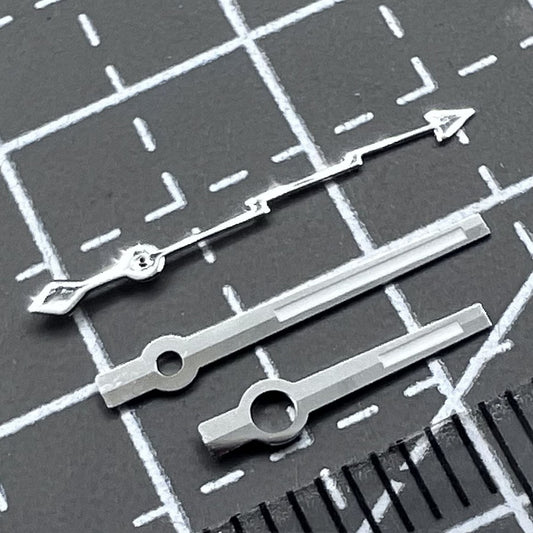 2 Sets/Pack Black Trim Silver Lightning Watch Hands Set for NH35 NH36 Movement