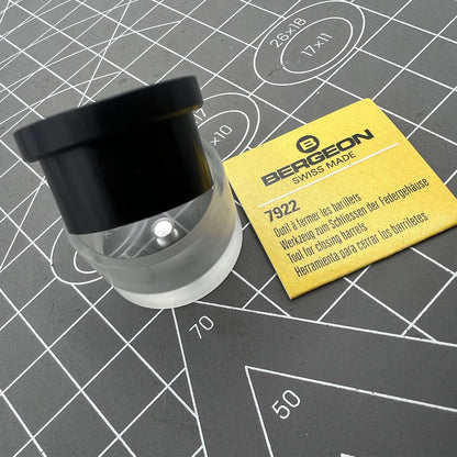 Swiss Bergeon 7922 watch repair tool for precise mainspring cover closing, trusted by professionals.