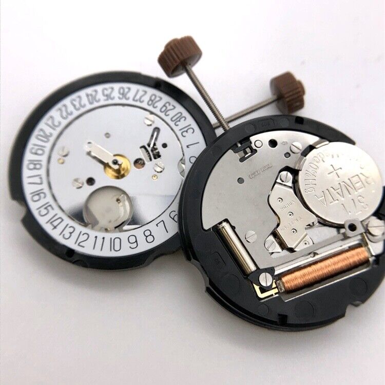 Ronda 505 quartz watch movement with date display at 3 o'clock, precision timekeeping accessory.