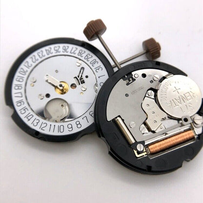 Ronda 505 quartz watch movement with date display at 3 o'clock, precision timekeeping accessory.