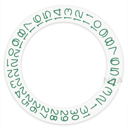 Disque de date à fond blanc et caractères vert foncé pour Miyota NH35/NH36 Date3