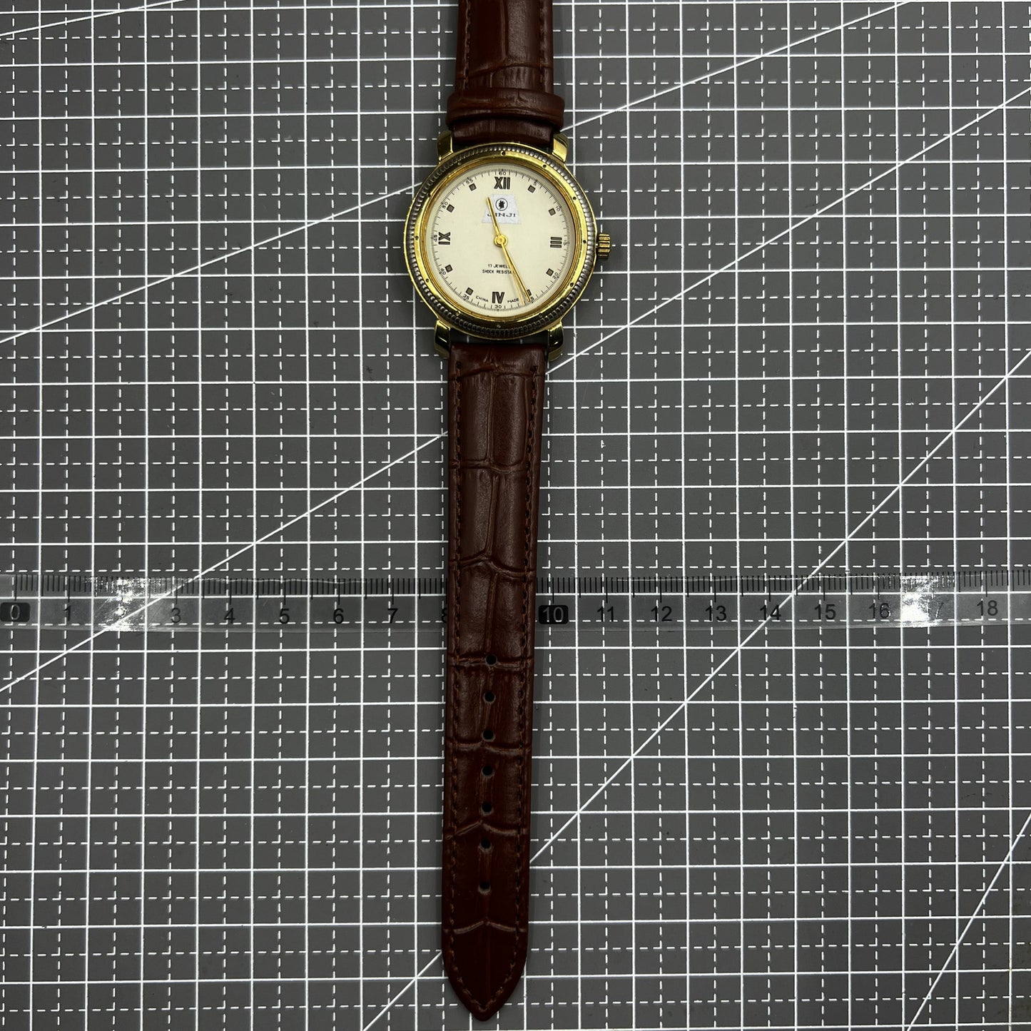 SHANGHAI JINJI Manuelle mechanische Uhr, römische Ziffern, 17 Juden, stoßfest