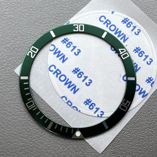 Out/in (39 mm/32 mm) Green aluminium watch insert insert watch pièces