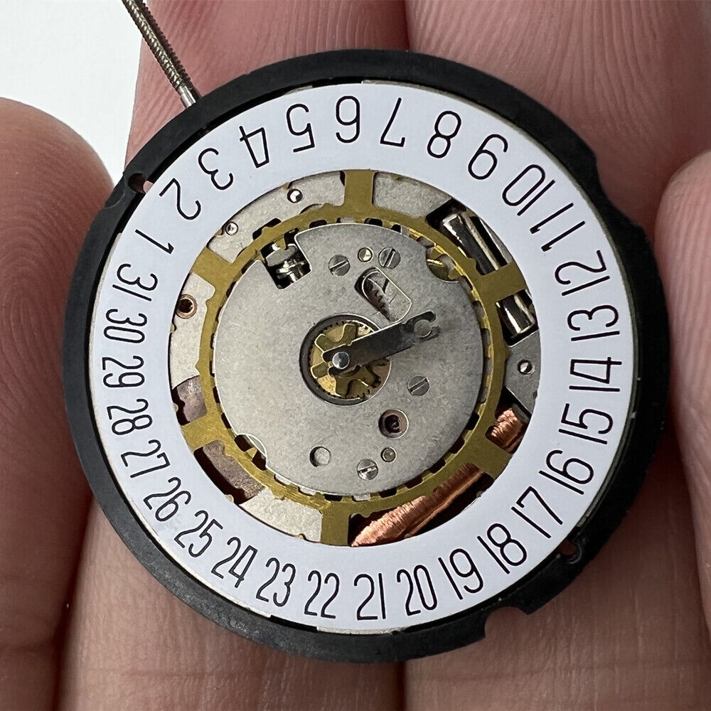Ronda 714 Quartz watch movement with date at 3 and 6, Swiss replacement parts, 2 hands design.