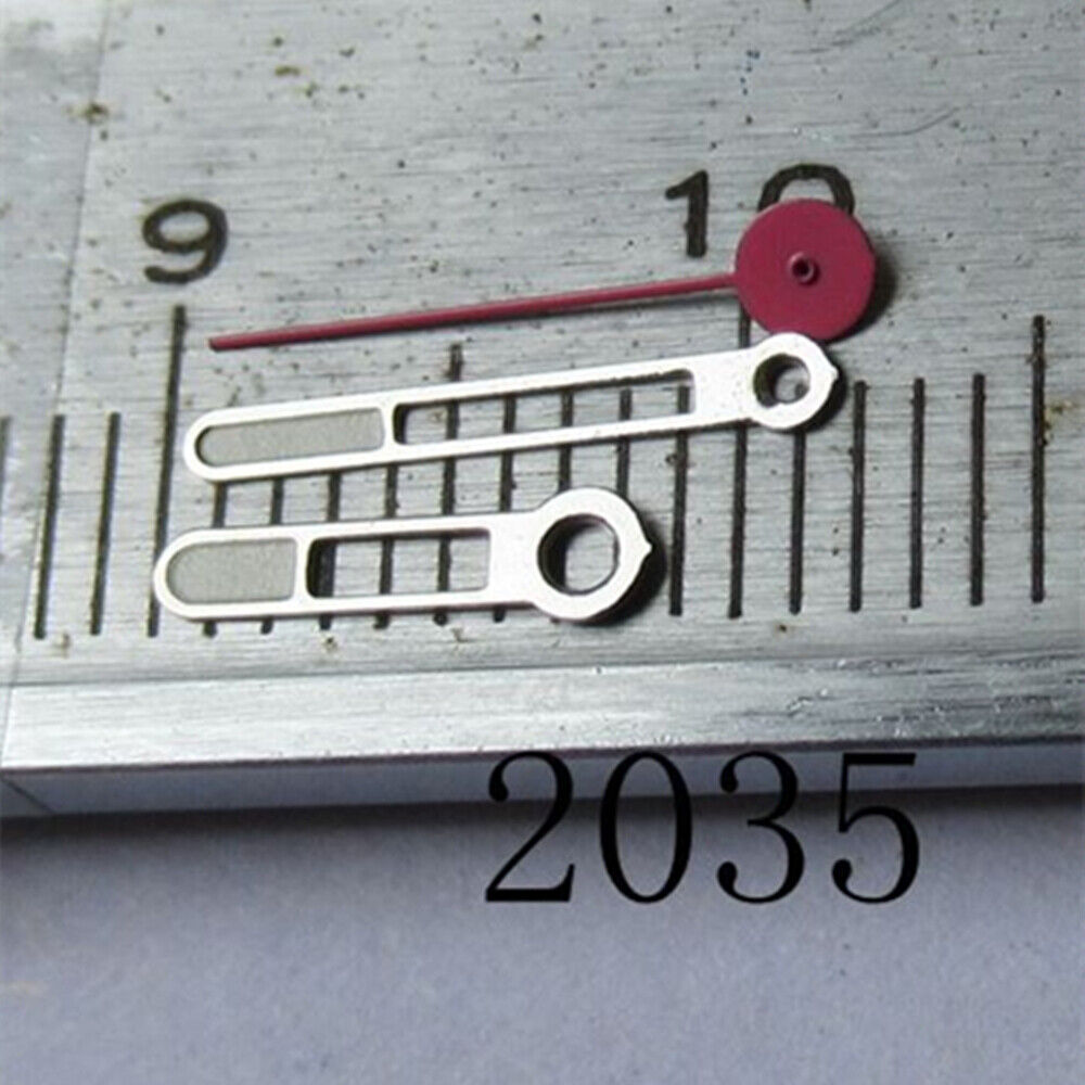 Red hollow luminous second hand for Miyota 2035 series watches, enhancing visibility and precision.