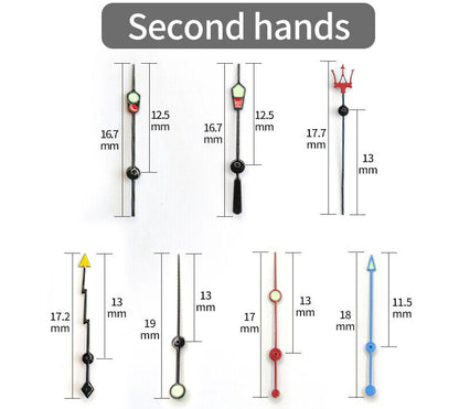 Luminous green watch hands set for NH35/NH36 movement, perfect for precise watch repairs.