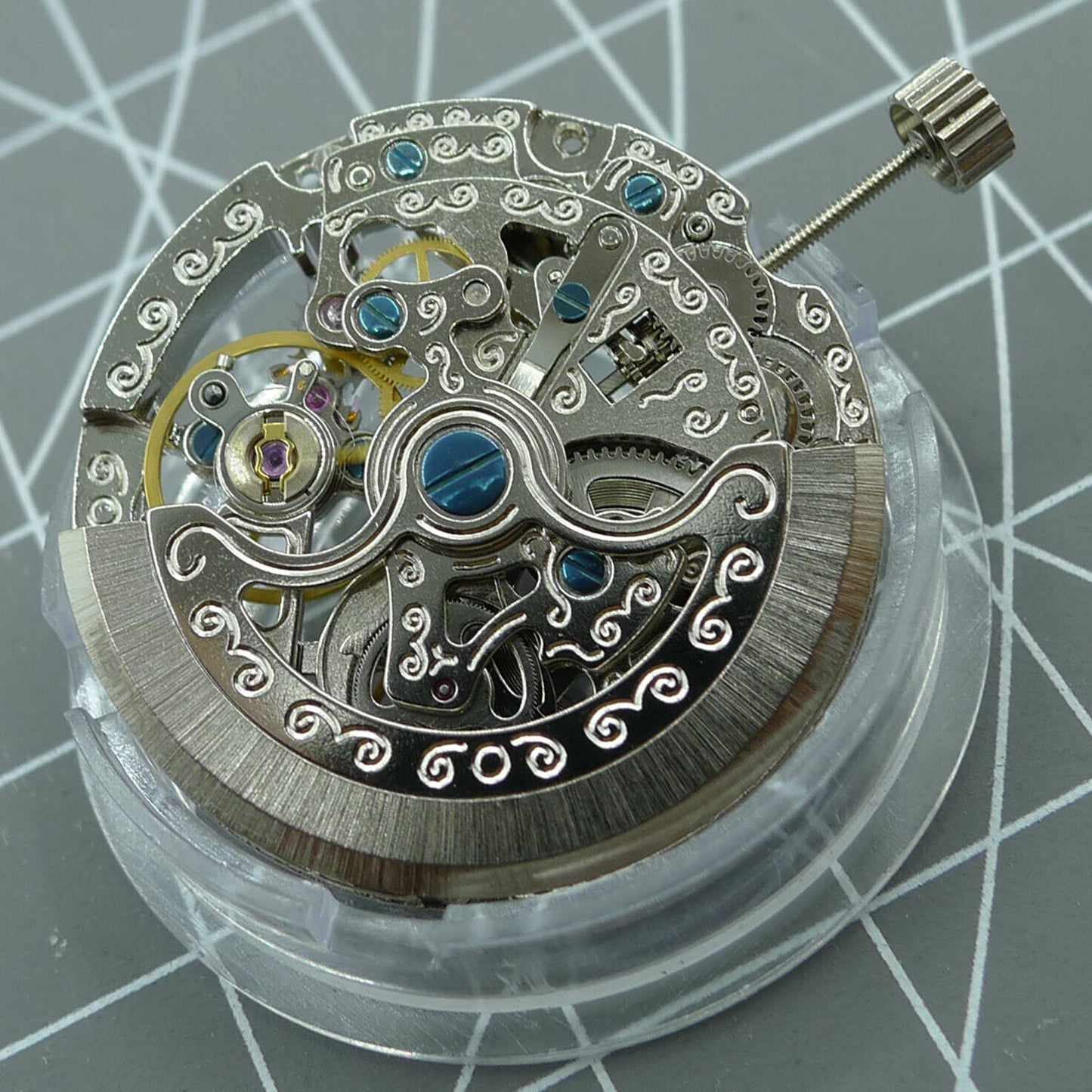 TY2807 skeleton automatic watch movement, T16 replacement part for precise mechanical timekeeping by TYBrand