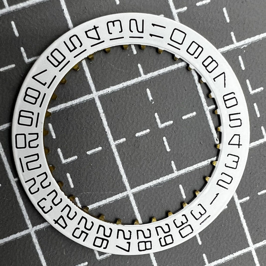 Disque de date blanc suisse Roue de date pour mouvement <tc>ETA</tc>2824 Date 3 Police carrée 