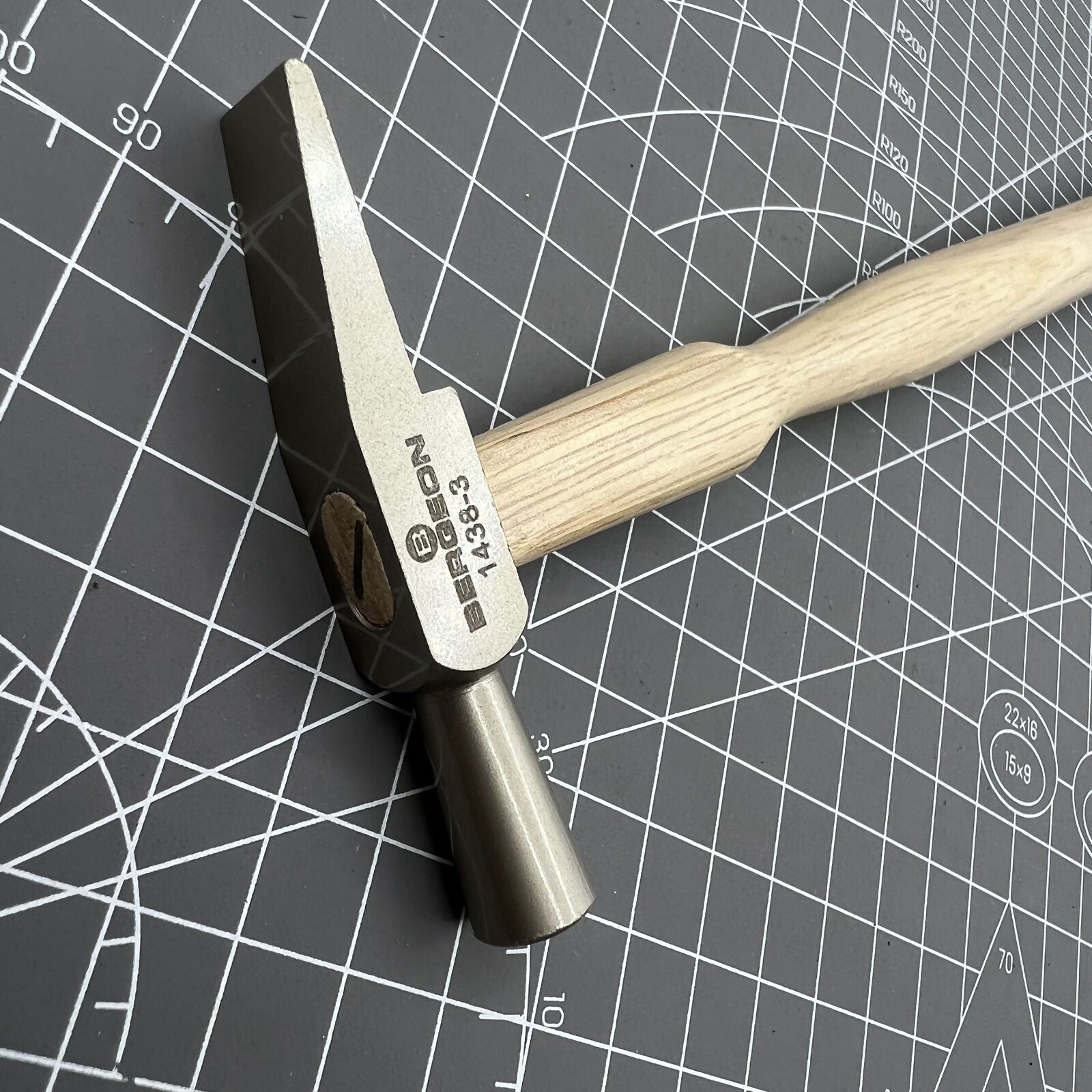 Swiss Made Bergeon 1438-3 watchmaker hammer, 70mm precision tool for delicate watch repair and assembly.