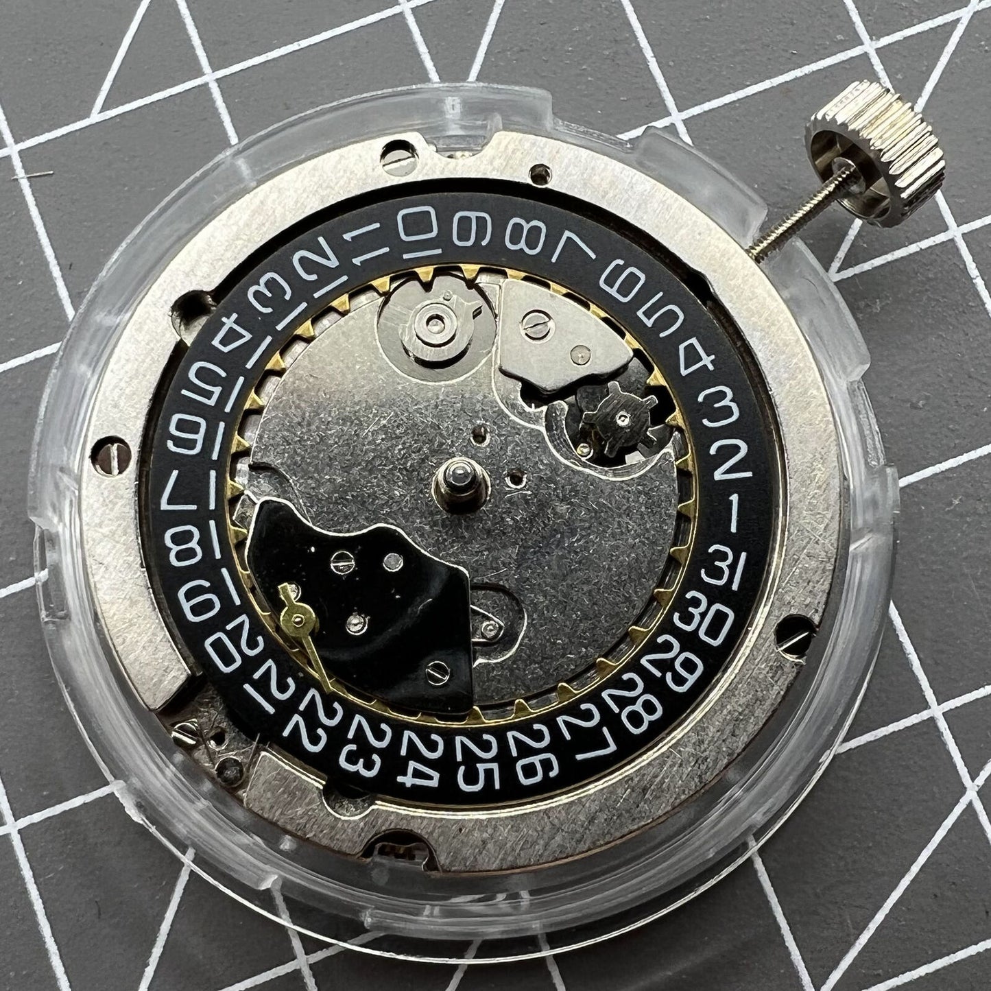 Seagull ST2555 automatic watch movement with small second at 9H and perlage finish, precision engineered.