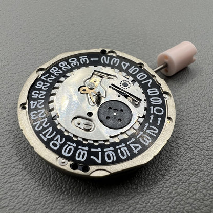 Seiko 5J32A quartz watch movement with black disk and single calendar, precise timekeeping accessory