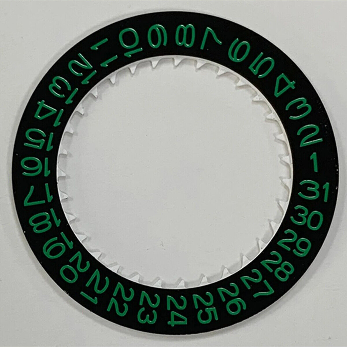 Green font date disk wheel with black background for NH35 watch movement.