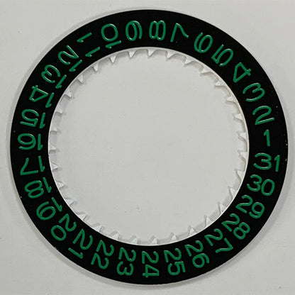Green font date disk wheel with black background for NH35 watch movement.