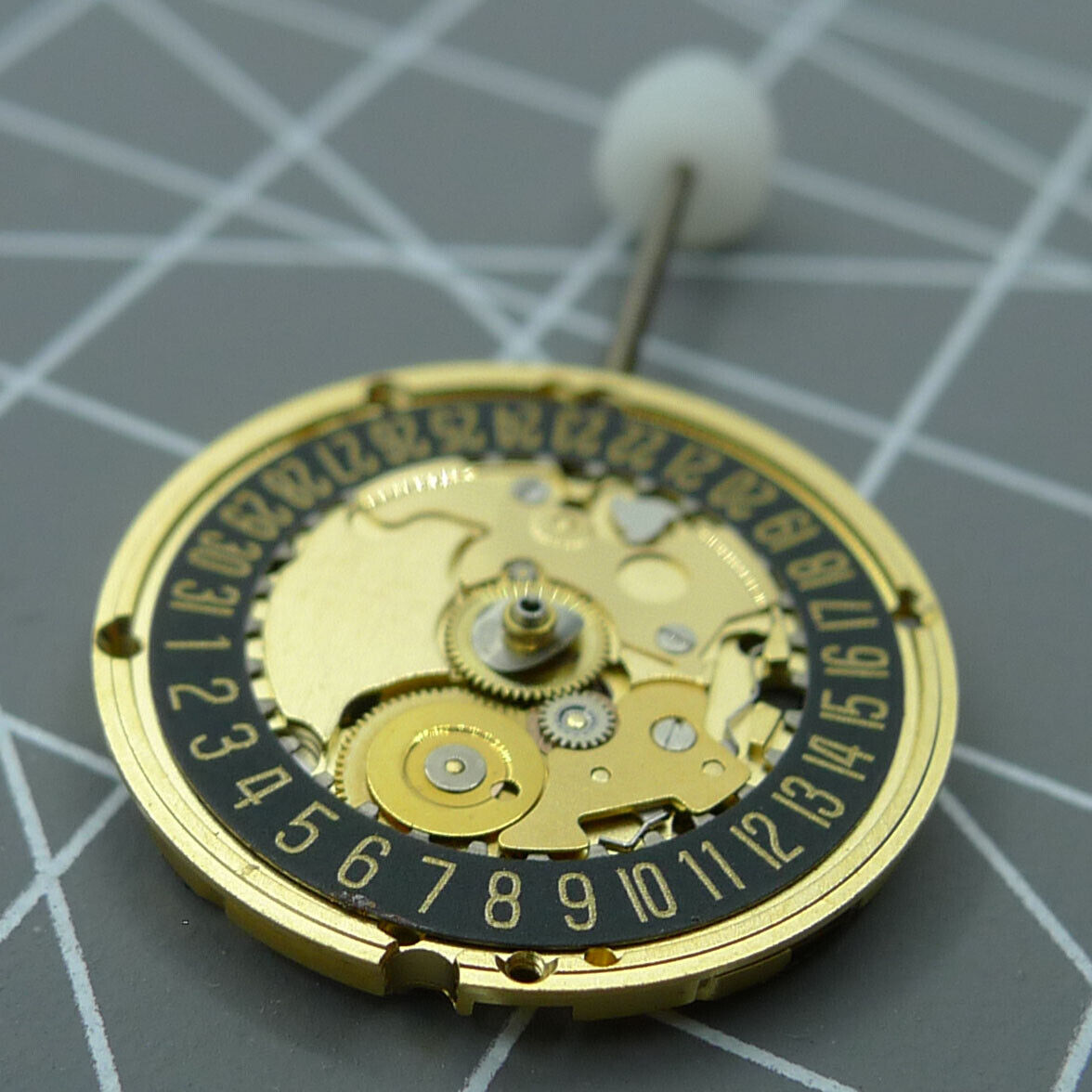 ETA 256.111 Swiss quartz watch movement by V8, black dial with luminous hands for accurate timekeeping.