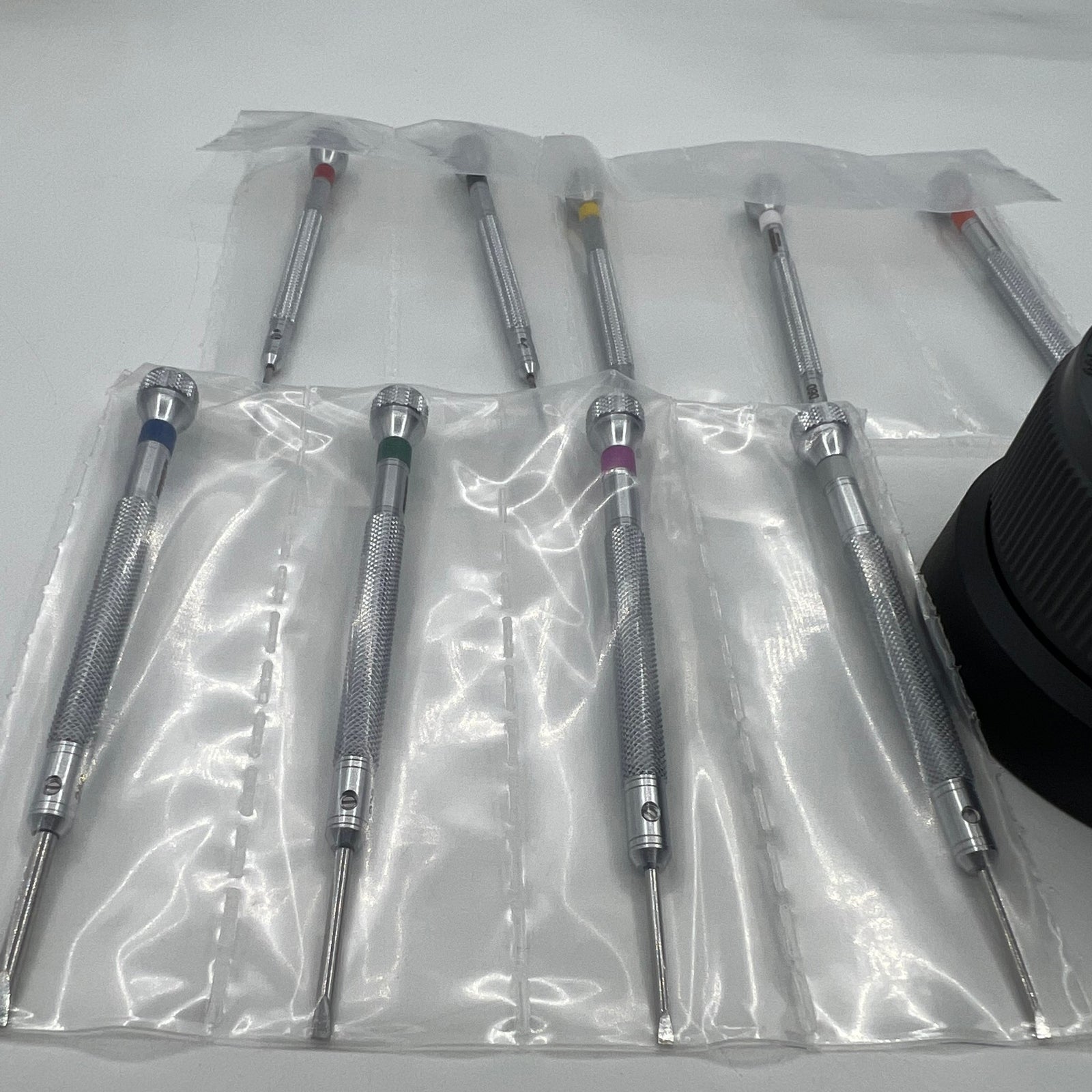 Bergeon 5970 rotating tool set with 9 precision screwdrivers for accurate watch repair, Swiss made quality.