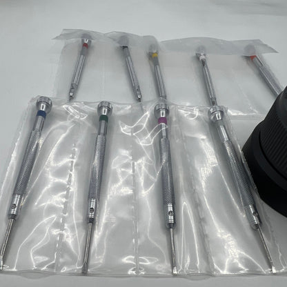 Bergeon 5970 rotating tool set with 9 precision screwdrivers for accurate watch repair, Swiss made quality.