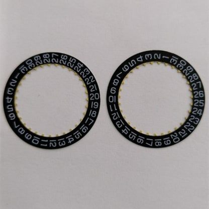 Disque de date générique noir Date@3/6 pour mouvement <tc>ETA</tc>2824-2 2892