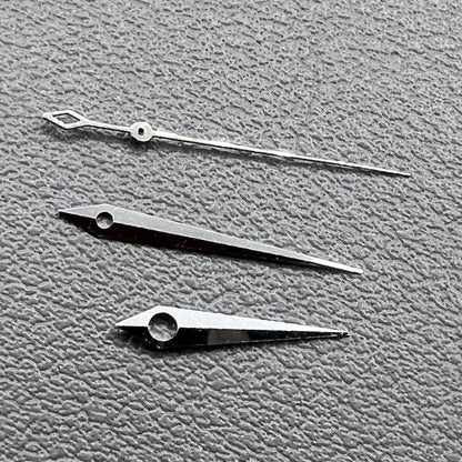 Set of 15mm silver rhombus watch hands for NH35/36, NH38, NH72, NH70 movements.