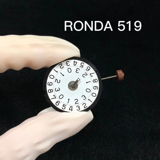 Ronda 519 quartz watch movement mechanism for precise timekeeping in watch accessories.