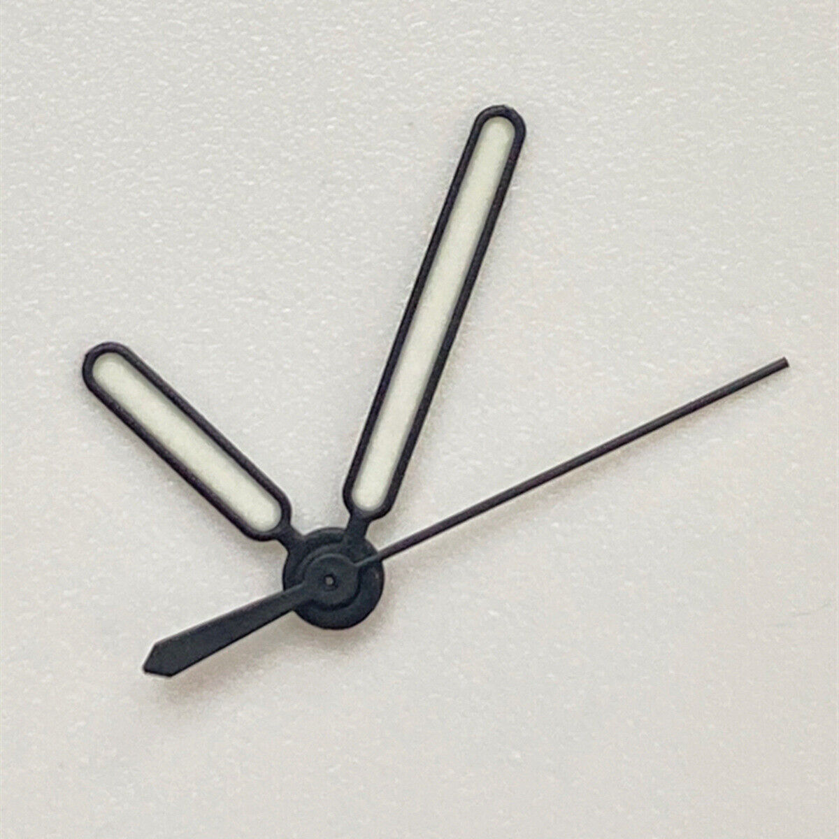 Set of 3 green luminous watch hands with black trim for NH35 NH36 movements.