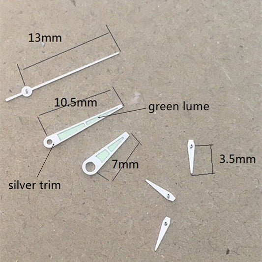 Green lume 3.5mm small second hand for Epson VD53 VD54 VD56 VD57 watch movements.