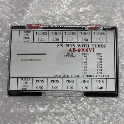 Broches de pression en acier inoxydable avec tubes pour bracelet de montre AB-6006VI, 60 pièces/boîte