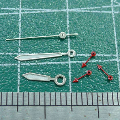 Petites aiguilles lumineuses rouges de 11,5 mm pour montres Miyota OS10 OS20 OS60 OS80