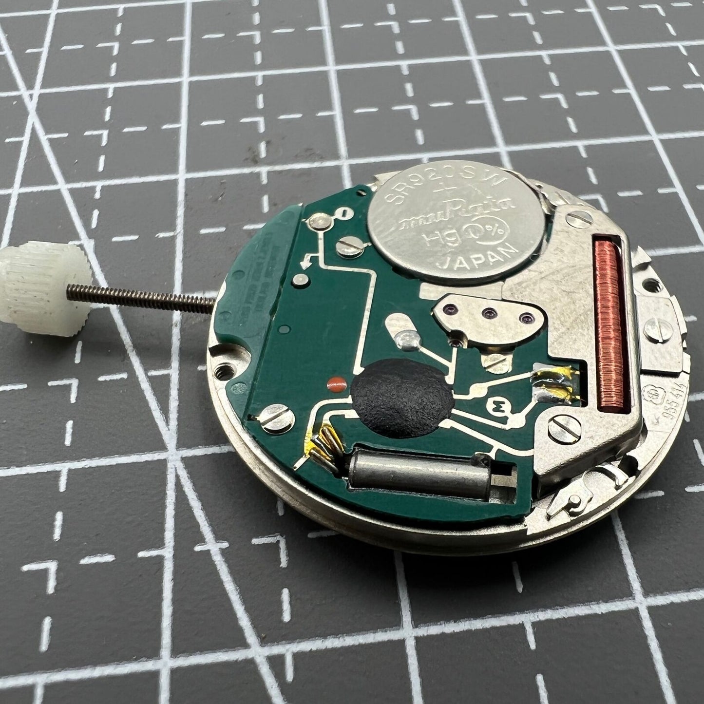 ETA 955.414 Swiss Made quartz watch with silver dial, single calendar at 3 o'clock, and sleek design.