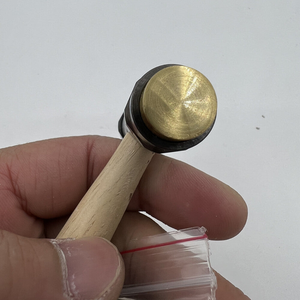 Bergeon 30417 watchmaker hammer with brass and synthetic heads for delicate watch repair tasks
