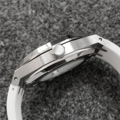 Boîtier de montre en verre saphir 41 mm + bracelet pour montre NH35/NH36 avec bracelet en caoutchouc 