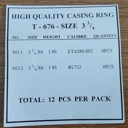 Set of 12 plastic watch movement holder spacers for 280.002 RL732, durable casing rings.
