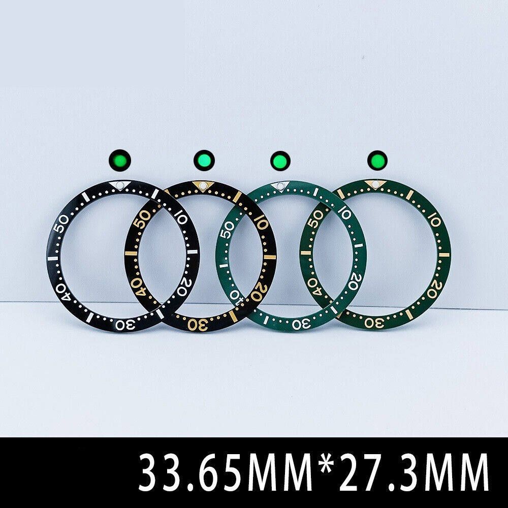 SUB 33.65x27.3mm flat ceramic watch bezel insert for women's watch customization.