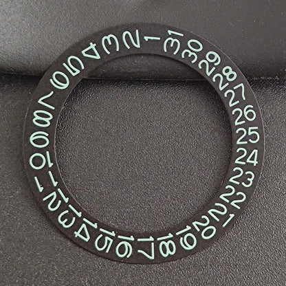 Black background date disk overlay with green numbers for NH35 NH36 watch movements.