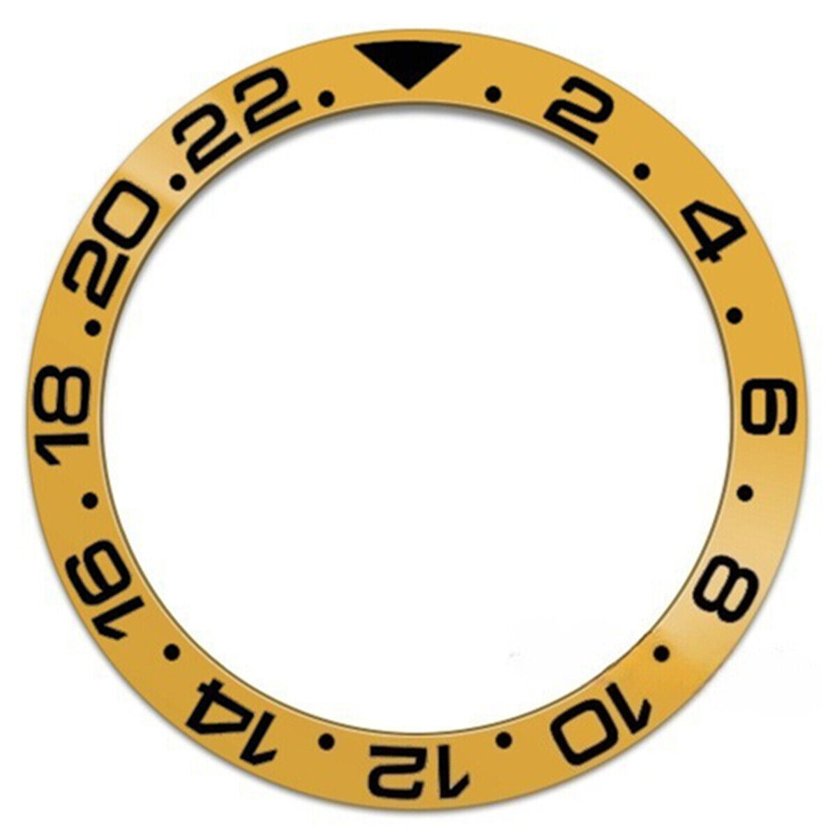 38mm ceramic Slope GMT yellow bezel ring with black font for SUB007 watch.