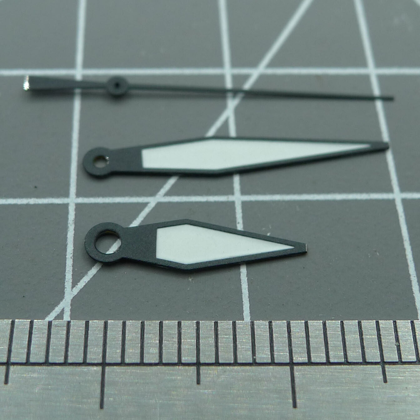 White+ brand orange lume diamond-shaped watch hands for ETA2836/2824 movements, precise fit accessory
