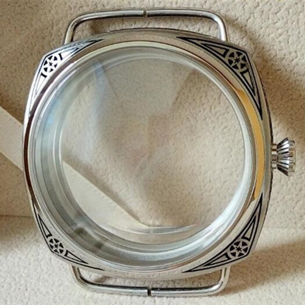 47mm Uhrglas 316L Graviertes Gehäuse für Seagull ST3600 ST3621 ETA6497 649