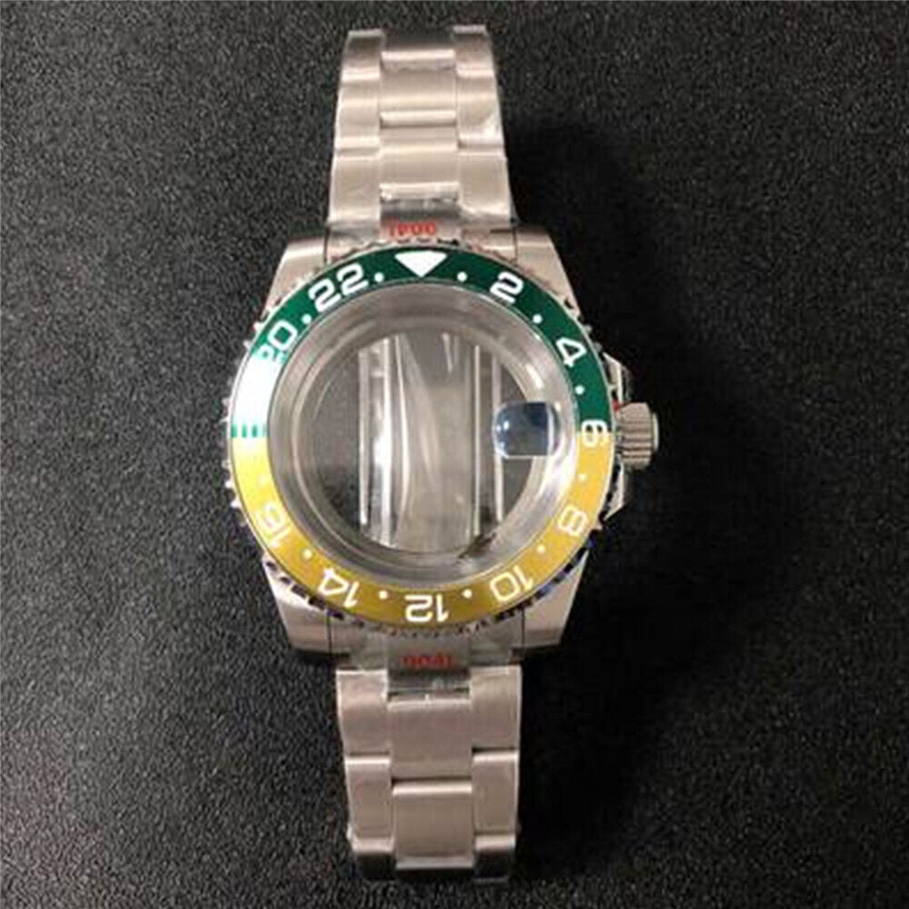 Transparent 40MM sapphire glass watch case with strap for NH35/NH36, available in 22 vibrant colors.
