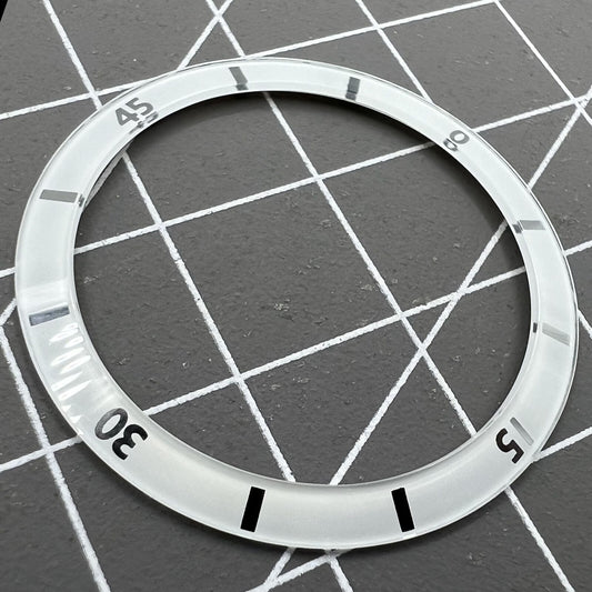 Weiße 31/36 mm Ziffern-Uhrenlünette aus Keramik für Herren- und Damenuhren 