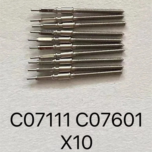Lot de 10 tiges de remontoir de montre génériques pour mouvement ETA C07.111 C07.601