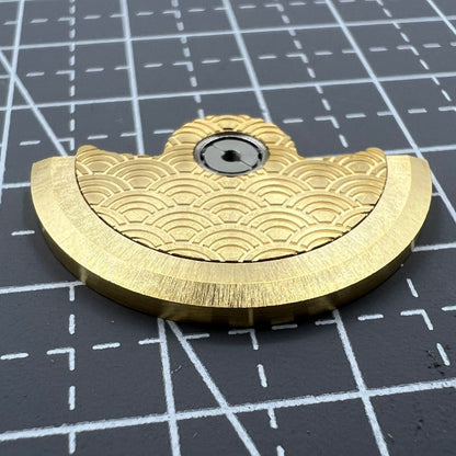 Golden Sea Wave carved rotor for Miyota NH35 NH36 watch movement, enhancing performance and style.