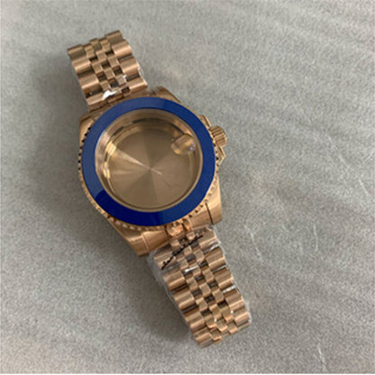 40MM sapphire glass watch case with strap for NH35/NH36 movement, durable and stylish watch accessory.